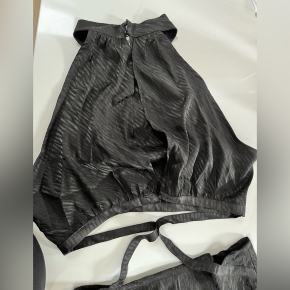 Lulus Fierce Vision Black Jacquard Print Satin Cutout Midi Dress - Picture 9 of 14